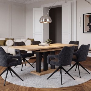 Stół drewniany APPIA 210 N.CZ. | 130-210x80 | Kolor do wyboru