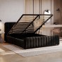 Łóżko tapicerowane z pojemnikiem SFG0167 | 180x200 | Welur | Czarny OUTLET-2