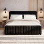 Łóżko tapicerowane z pojemnikiem SFG0167 | 180x200 | Welur | Czarny OUTLET-3