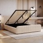 Łóżko tapicerowane z pojemnikiem SFG0167 | 180x200 | Boucle | Beż #3 | OUTLET-2