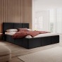 Łóżko tapicerowane z pojemnikiem SFG0159 | 180x200 | Welur | Czarny #84 | OUTLET-1