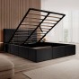 Łóżko tapicerowane z pojemnikiem SFG0159 | 180x200 | Welur | Czarny #84 | OUTLET-2