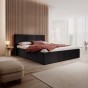 Łóżko tapicerowane z pojemnikiem SFG0159 | 180x200 | Welur | Czarny #84 | OUTLET-3