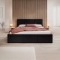 Łóżko tapicerowane z pojemnikiem SFG0159 | 180x200 | Welur | Czarny #84 | OUTLET-5