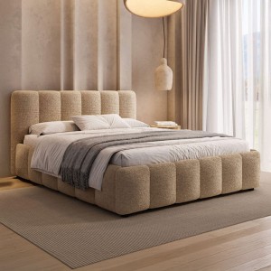 Łóżko tapicerowane z pojemnikiem 4578G | 180x200 | Boucle | Beż #8 | OUTLET