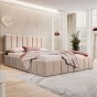 Łóżko tapicerowane z pojemnikiem SFG0144 | 160x200 | Welur | Ciemny beż #6 | OUTLET-1