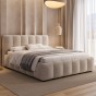 Łóżko tapicerowane z pojemnikiem 4578G | 160x200 | Boucle | Biały #6 | OUTLET-3