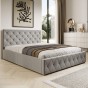 Łóżko tapicerowane z pojemnikiem LB-46 | 160x200 | Welur | Popiel | OUTLET-1