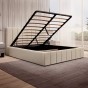 Łóżko tapicerowane z pojemnikiem SFG0116 | 180x200 | Boucle | Beż #3 | OUTLET-2