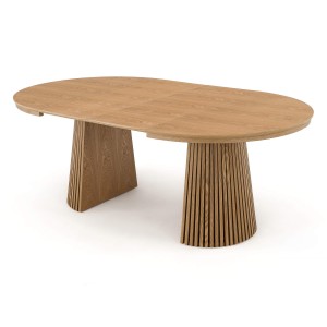 Stół okrągły rozkładany LOGAN | 120/160/200 Dąb natural | OUTLET