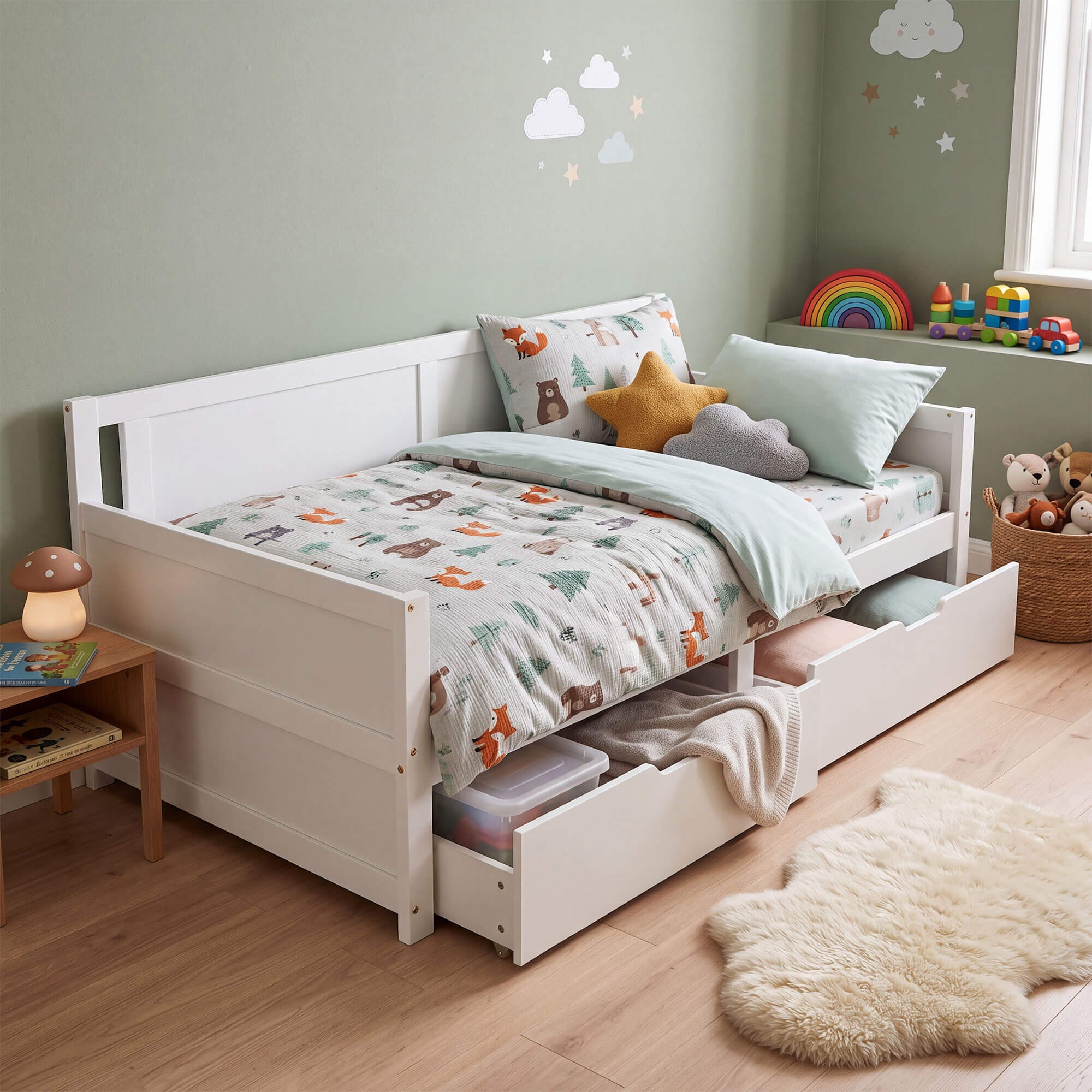 Łóżko dziecięce MF24065 z szufladami 90x200