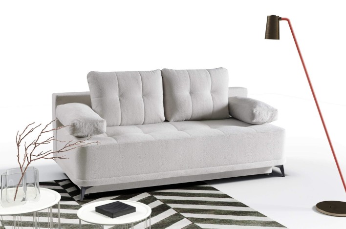 jasna sofa z funkcją spania