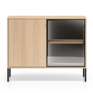 Komoda BARNEE 03 | 107cm | Oświetlenie LED | Dąb Lindberg