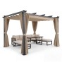 Aluminiowa pergola ogrodowa | 3x4m | Zadaszenie tarasu | Beżowy OUTLET-3