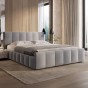 Łóżko tapicerowane z pojemnikiem SFG0166 | 140x200 | Welur | Szary OUTLET-1