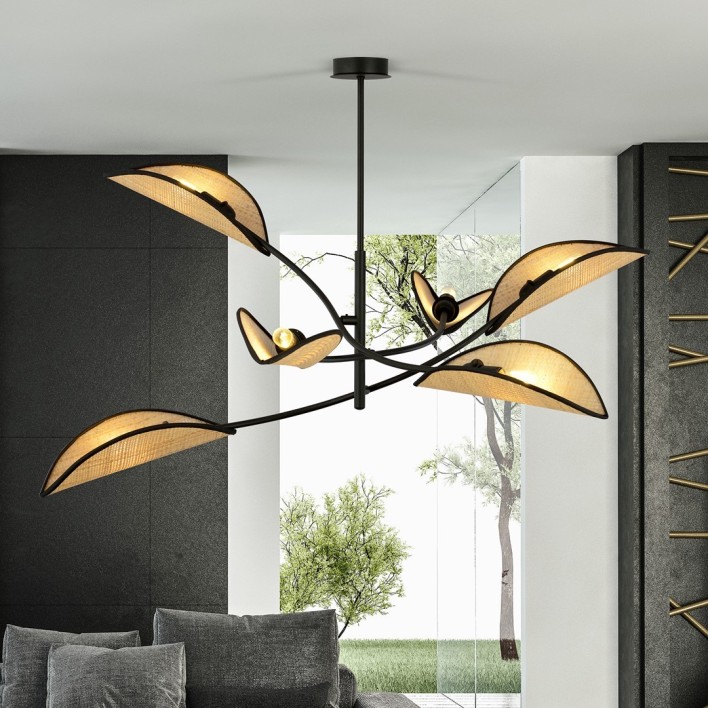 LOTUS 6 BLACK/RATTAN