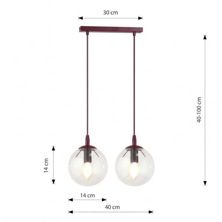 COSMO 2 BURGUNDY TRANSPARENT