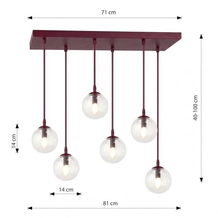 COSMO 6 BURGUNDY TRANSPARENT