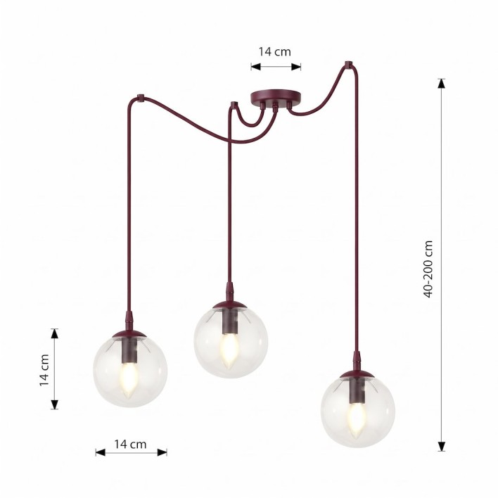 GIGI 3 BURGUNDY TRANSPARENT