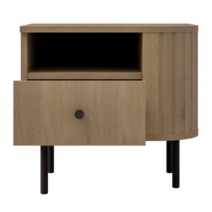 Szafka nocna OVALIO 801 (L) Dąb cremona Otwarta Front.jpg
