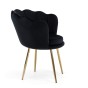 Krzesło SHELL DC-6099 | czarny welur | złota noga | OUTLET-10