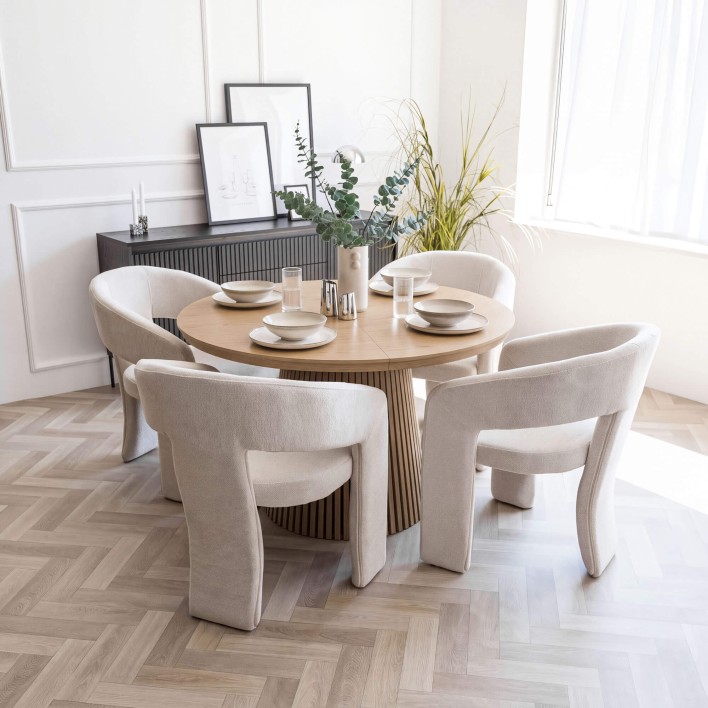 Stół Okrągły rozkładany IMPERIAL | 120/160/200 Dąb naturalny - 2