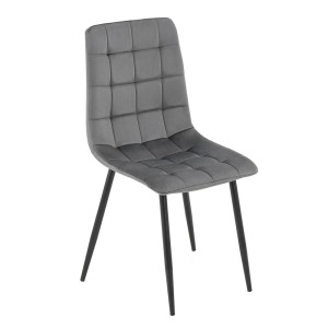 Krzesło tapicerowane DC-6403 | welur | szary #21 | OUTLET
