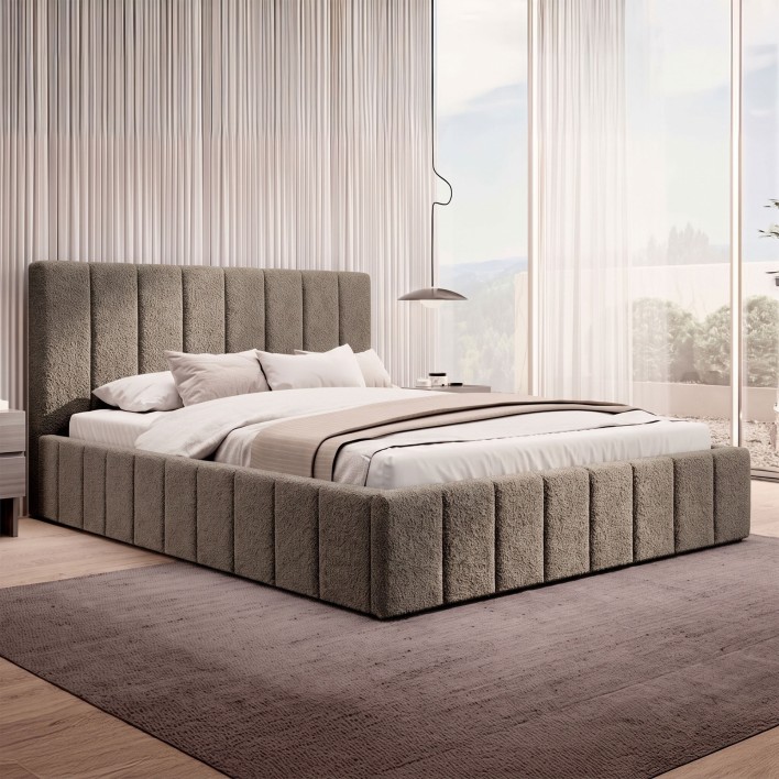 Łóżko tapicerowane z pojemnikiem SFG0144P | 160x200 | Boucle | Quelle 5.jpg