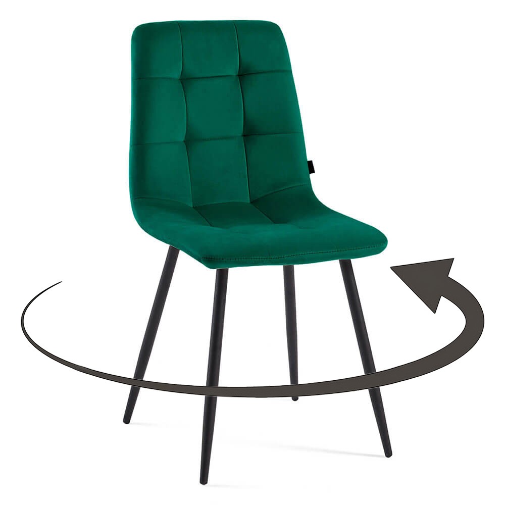 Krzesło obrotowe DC-6402 | welur | zielony | OUTLET