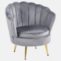 Fotel muszelka ELIF | Welur | Szary #19 | OUTLET-1