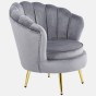Fotel muszelka ELIF | Welur | Szary #19 | OUTLET-2