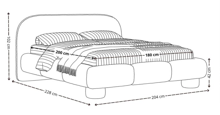 Łóżko tapicerowane DAYTON | 180x200 | Kolor do wyboru - 4