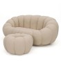Fotel 2 osobowy z podnóżkiem CX2032 Pumpkin | Bouclé | Ciemny Beż #5 | OUTLET-4