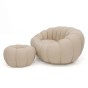 Fotel 2 osobowy z podnóżkiem CX2032 Pumpkin | Bouclé | Ciemny Beż #5 | OUTLET-5