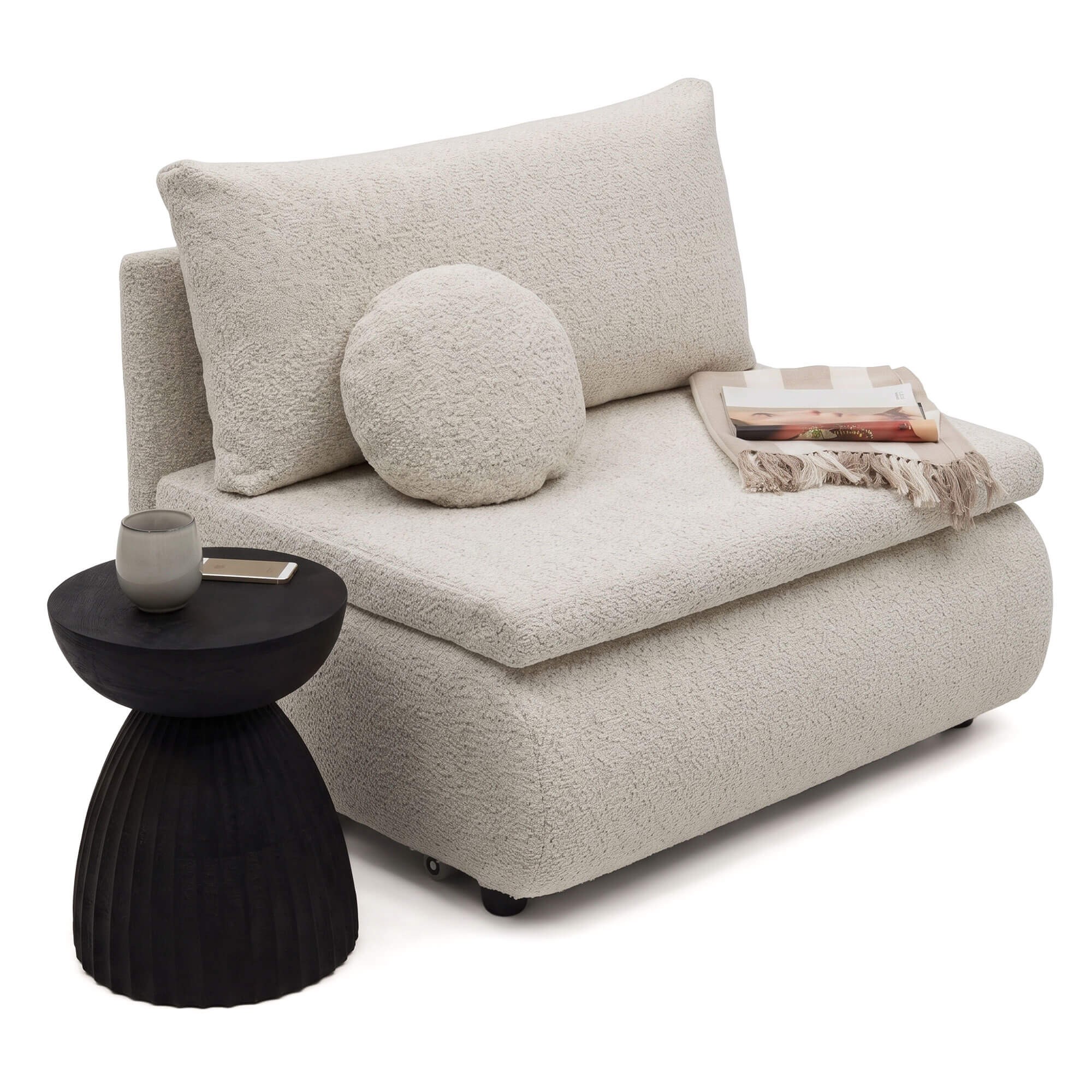 Sofa z funkcją spania PETITE | 80 | Poduszka w zestawie | Coral 15 | OUTLET