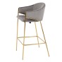 Hoker Glamour BC-12 szary welur, przeszycia, złote nogi | OUTLET-4