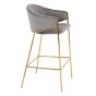 Hoker Glamour BC-12 szary welur, przeszycia, złote nogi | OUTLET-10