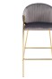 Hoker Glamour BC-12 szary welur, przeszycia, złote nogi | OUTLET-12