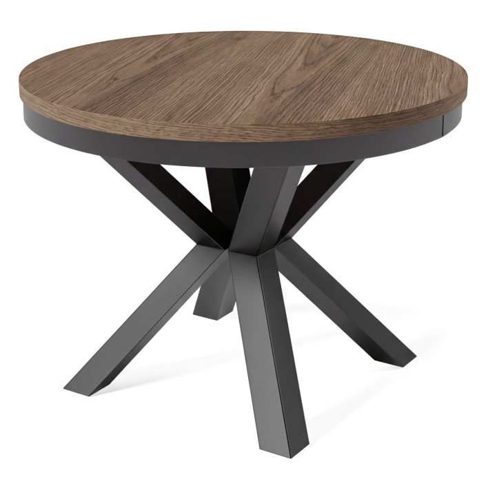 Stół rozkładany NARVIC | 100/176cm | Czarny | Blat Truffle Brown Davos Oak.jpg