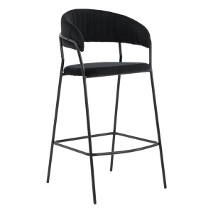 Hoker czarny MARLO BC-01 welur, czarne nogi | OUTLET