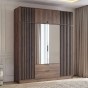 Nadstawka na szafę NELLY 4D | Orzech | Czarne lamele-3