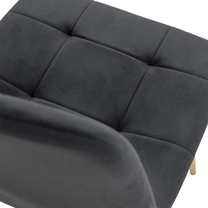Krzesło czarne DC-6402 nogi złote welur #66 - 12