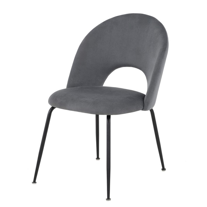 Krzesło Glamour KC-903-2 Szary, czarne nogi - 3
