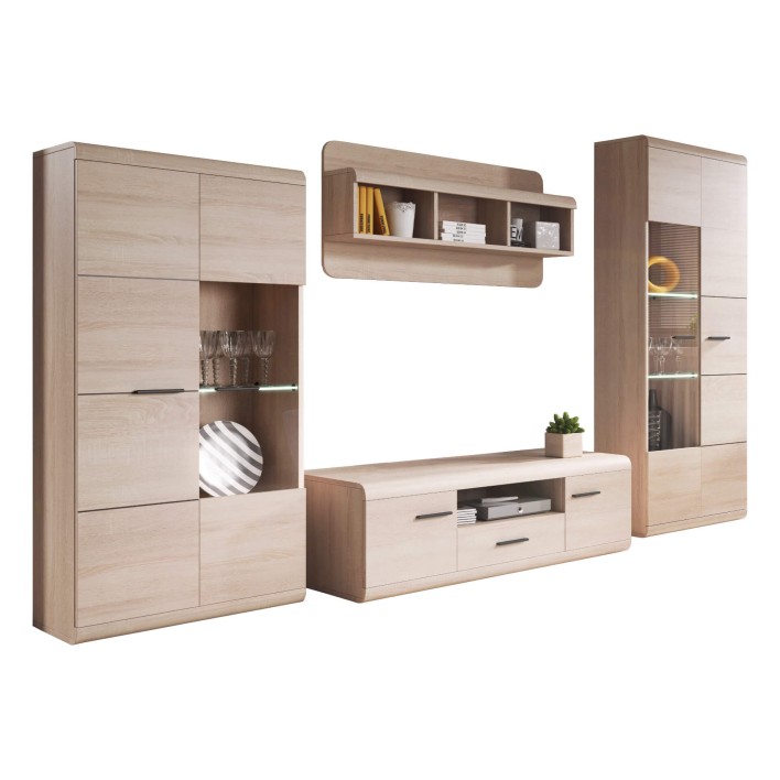 MEBLOŚCIANKA (A+B+C+D) LINK DĄB SONOMA ZŁOTY