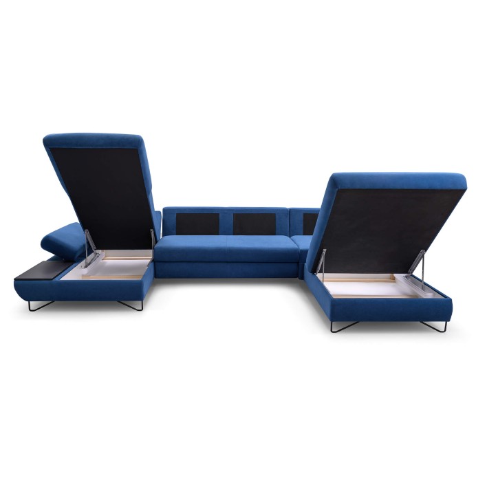 narożnik z pojemnikami na pościel