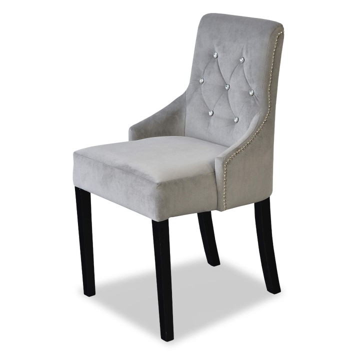 krzesło do jadalni z kołatką i kryształkami