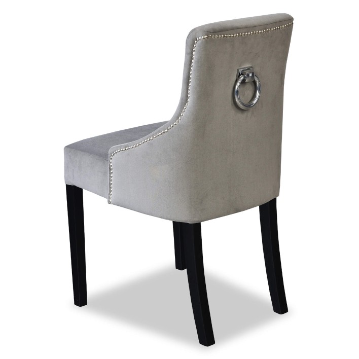 krzesło do jadalni z kołatką i kryształkami