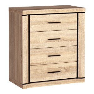Komoda z szufladami D-4 {4S-wąska] DALLAS dąb sonoma / dąb truflowy
