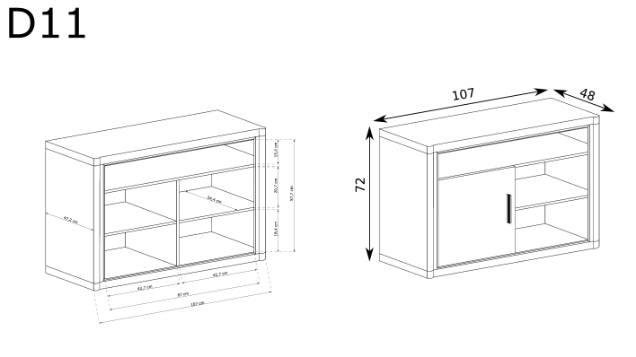 Szafka RTV D-11 DALLAS dąb sonoma / dąb truflowy