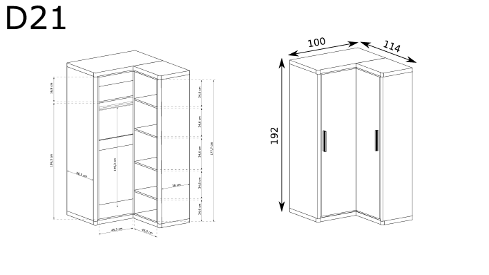 Szafa narożna wymiary